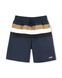 Short de bain rayé - Bleu Cargo
