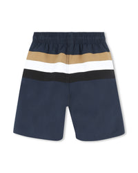 Short de bain rayé - Bleu Cargo