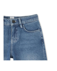 Short avec logo en denim - Denim Blue