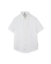 Chemise manches courtes avec logo en coton - Blanc
