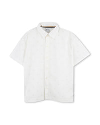 Short-sleeved shirt with cotton logo - White