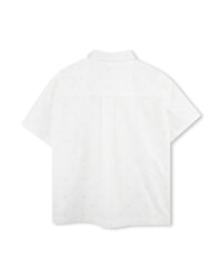 Short-sleeved shirt with cotton logo - White