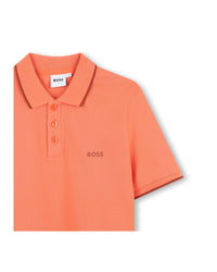 Polo manches courtes avec logo en coton - Mangue