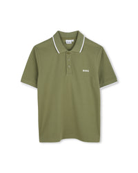 Polo manches courtes avec logo en coton - Laurier