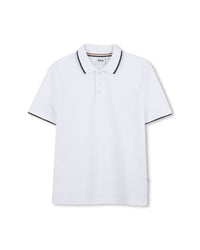 Polo manches courtes avec logo en coton - Blanc