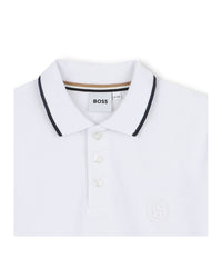 Polo manches courtes avec logo en coton - Blanc
