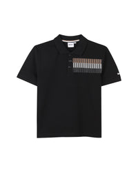 Polo manches courtes avec logo en coton - Black