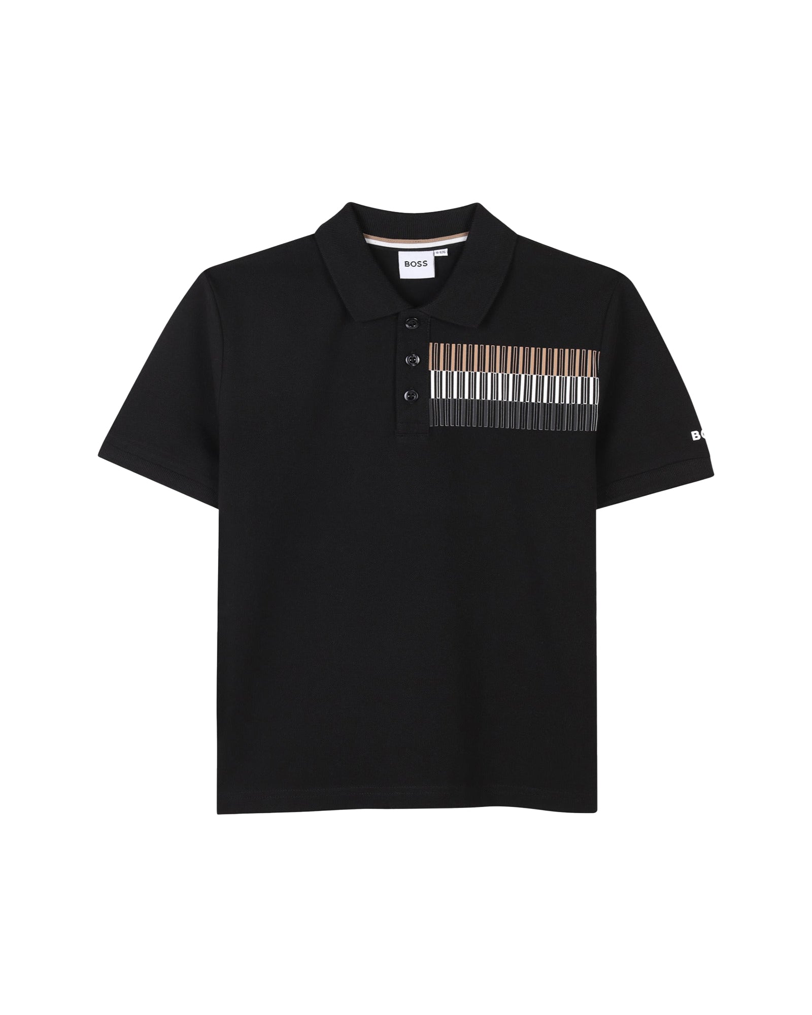 Polo manches courtes avec logo en coton - Black