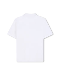 Short-sleeved polo shirt with cotton logo - White