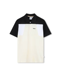 Polo manches courtes avec logo en coton - Vanille