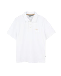 Polo manches courtes avec logo en coton - Blanc