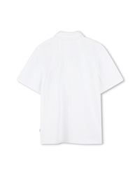 Short-sleeved polo shirt with cotton logo - White