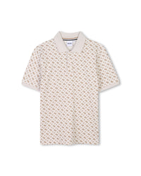 Polo manches courtes avec logo en coton - Vanille