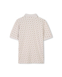 Polo manches courtes avec logo en coton - Vanille