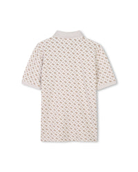 Polo manches courtes avec logo en coton - Vanille