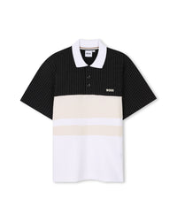 Polo manches courtes avec logo en coton - Black