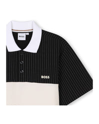 Polo manches courtes avec logo en coton - Black