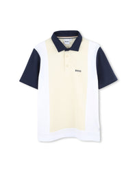 Polo manches courtes avec logo en coton - Vanille