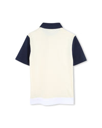 Polo manches courtes avec logo en coton - Vanille