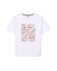Short-sleeved T-shirt with cotton logo - White