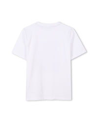 Short-sleeved T-shirt with cotton logo - White
