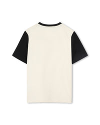 Short-sleeved T-shirt with cotton logo - Vanilla
