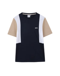 Short-sleeved T-shirt with cotton logo - Cargo Blue