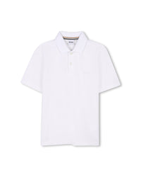 Polo manches courtes avec logo en coton - Blanc