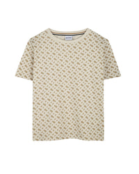 Short-sleeved T-shirt with cotton logo - Vanilla