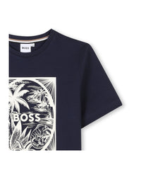 T-shirt manches courtes avec logo en coton - Bleu Cargo