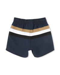 Short de bain rayé - Bleu Cargo