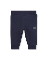 Pantalon jogging avec logo en coton - Bleu Cargo