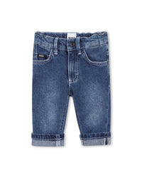 Pantalon avec logo en denim - Stone Pulver