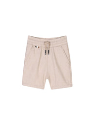 Short avec logo en lin - Sand