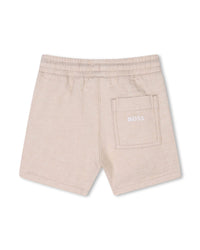 Short avec logo en lin - Sand