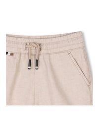 Short avec logo en lin - Sand