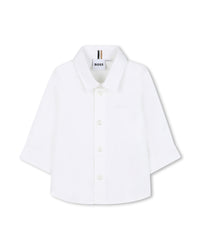 Long-sleeved shirt with cotton logo - White