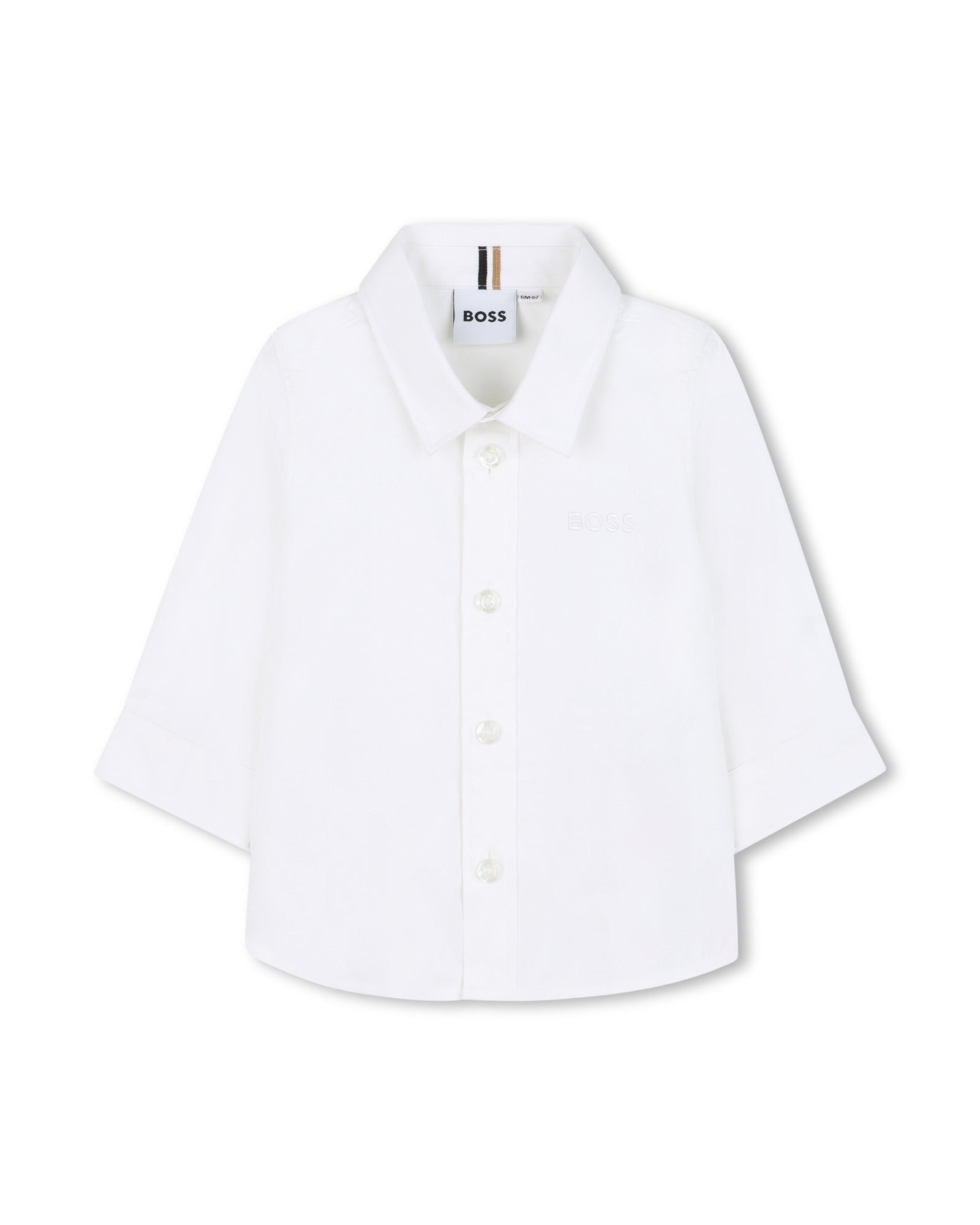 Long-sleeved shirt with cotton logo - White