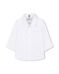 Chemise manches longues avec logo en coton - Blanc