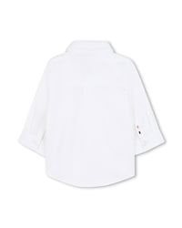 Long-sleeved shirt with cotton logo - White