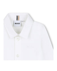 Long-sleeved shirt with cotton logo - White