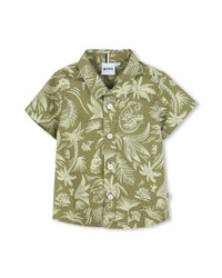 Chemise manches courtes avec logo en coton - Laurier