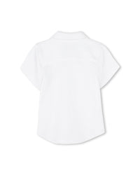 Short-sleeved shirt with cotton logo - White