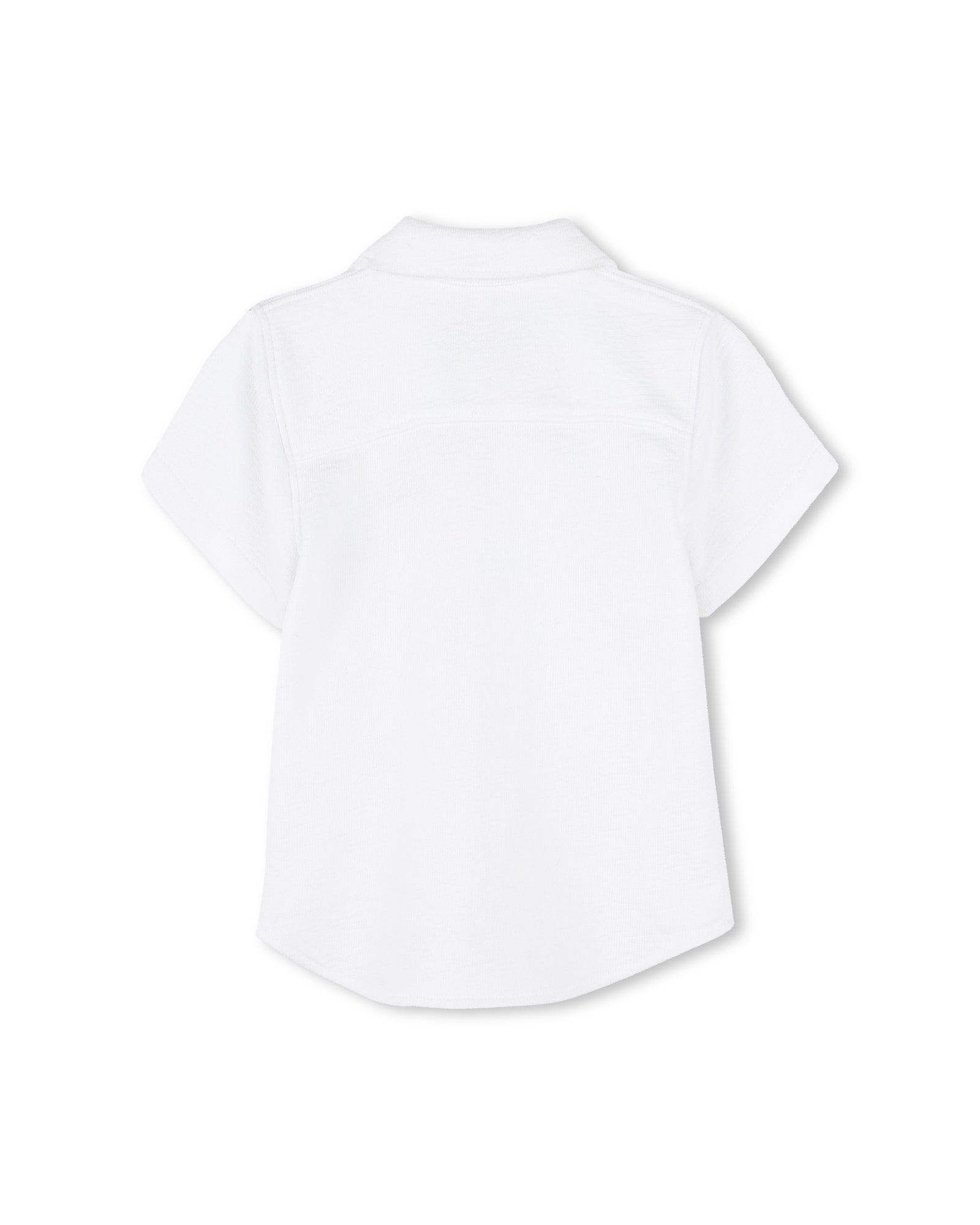 Short-sleeved shirt with cotton logo - White