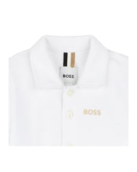 Short-sleeved shirt with cotton logo - White