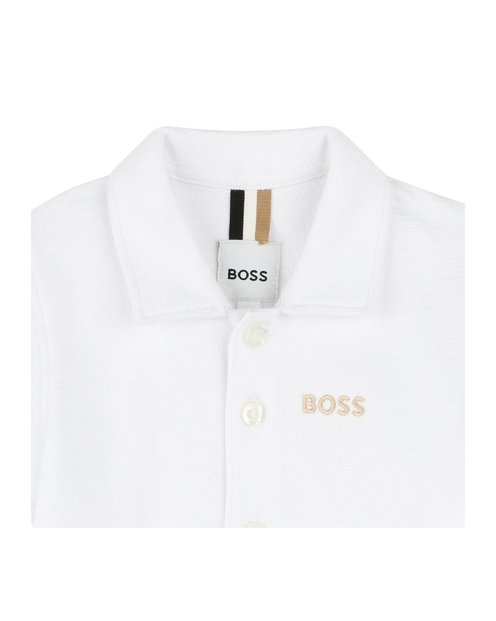 Short-sleeved shirt with cotton logo - White