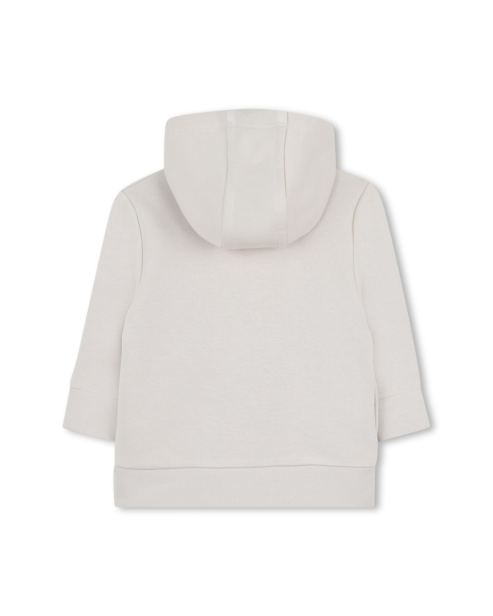 Hooded cardigan with cotton logo - Vanilla
