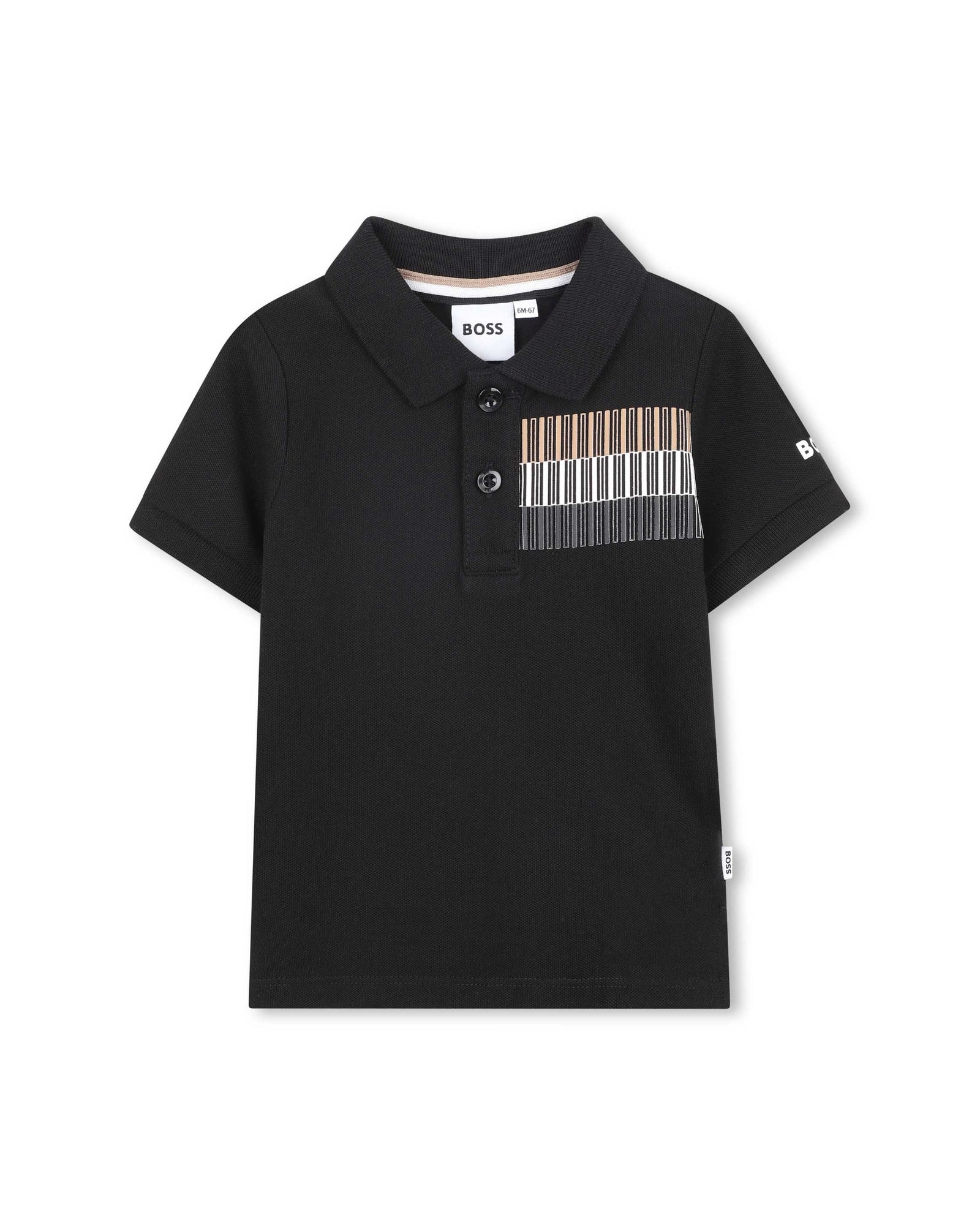 Polo manches courtes avec logo en coton - Black