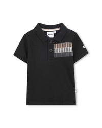 Polo manches courtes avec logo en coton - Black