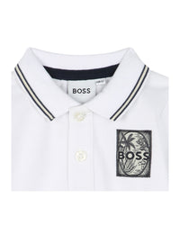 Polo manches courtes avec logo en coton - Blanc